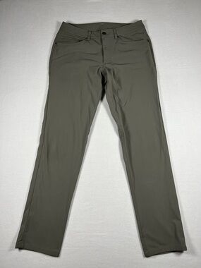 Lululemon ABC Slim Fit 5 Pocket Pants Olive Green 4 Way Stretch Men Size 32x32